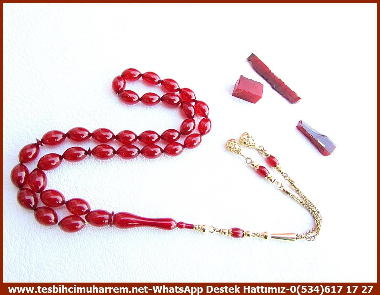 Baston Sapından TesbihlerTM13608Ahmet Özbek Usta Tornası Tespih | Osmanlı Sıkma Kehribar, Antika Baston Sapından, Altın Püsküllü, 