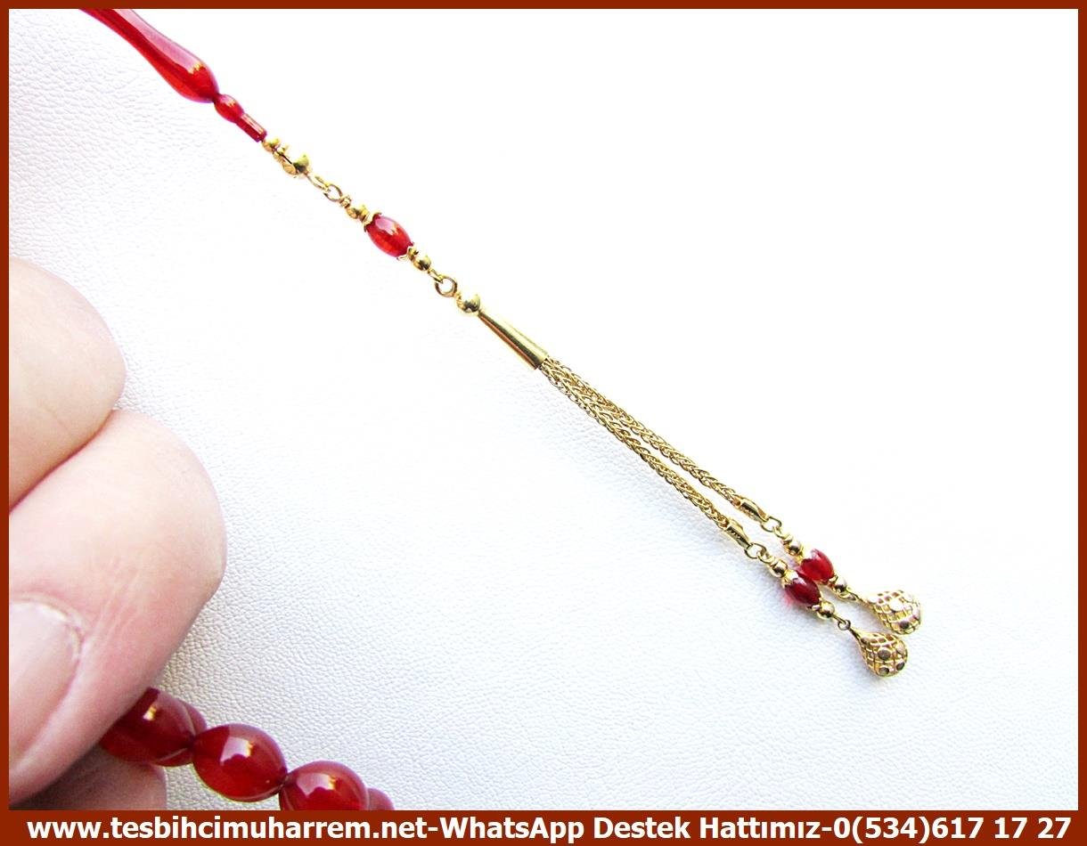 Baston Sapından TesbihlerTM13608Ahmet Özbek Usta Tornası Tespih | Osmanlı Sıkma Kehribar, Antika Baston Sapından, Altın Püsküllü, 