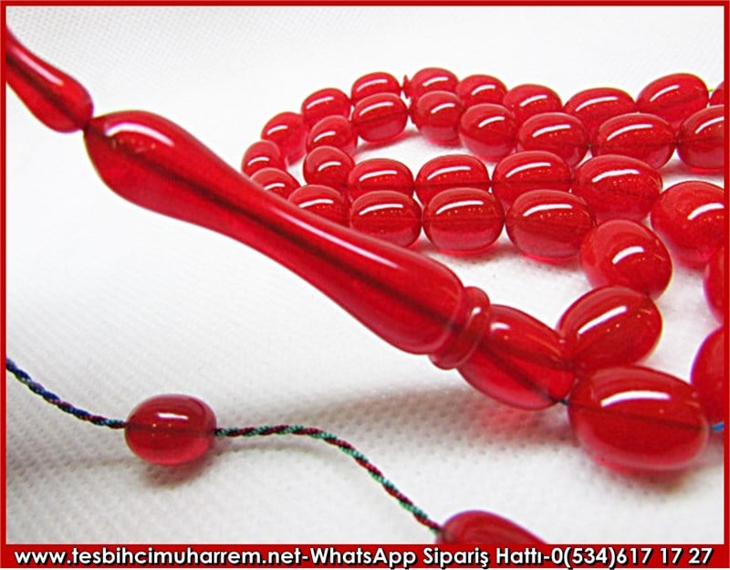 Alman Cherry Amber Kehribar Tesbih 9*12 mm Kiraz Mevsimi 