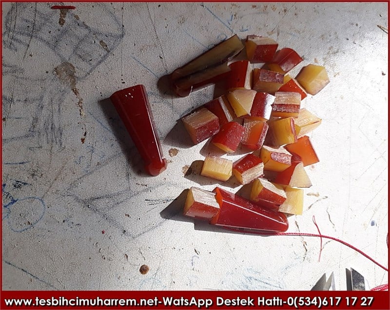 Antika Ağızlıktan Eski Osmanlı Sıkma Kehribar Tesbih Süleymaniye 