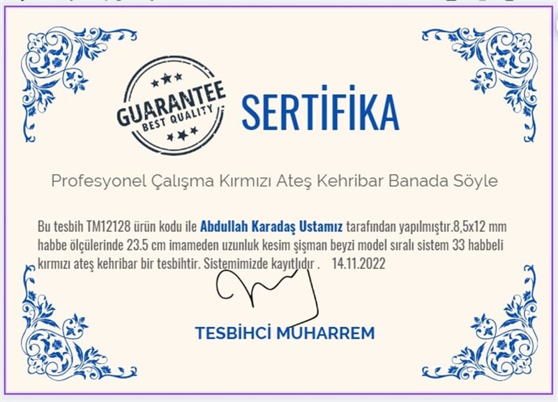 Bordo Vişne Ton TesbihlerTM12128Ateş Kehribar Tesbih Profesyonel Çalışma Kırmızı Sıralı Sistem Banada Söyle Ateş Kehribar Tesbih Profesyonel Çalışma Kırmızı Sıralı Sistem Banada Söyle 