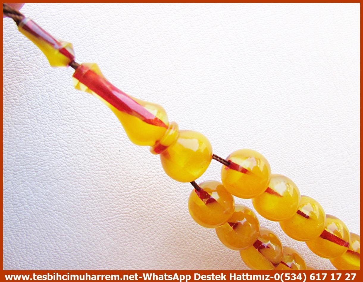 Hareli Kırmızı Kehribar TesbihlerTM13359Aykut Güner Usta El İşçiliği Tespih | Vintage, Yıllanmış Tesbihten Traş, İskender Model Sıkma Kehribar 