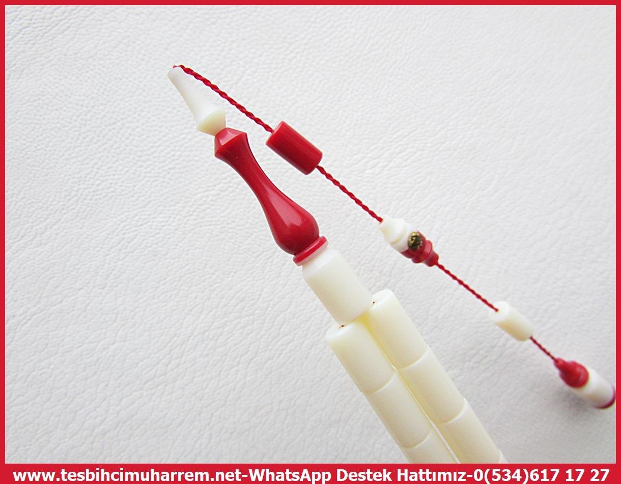 Katalin Ve Bağa TesbihlerTM13687Aykut Güner Usta Tornası | Premium Katalin Tespih, Eski Objelerden, Kırmızı-Beyaz, Dik Kesme, 