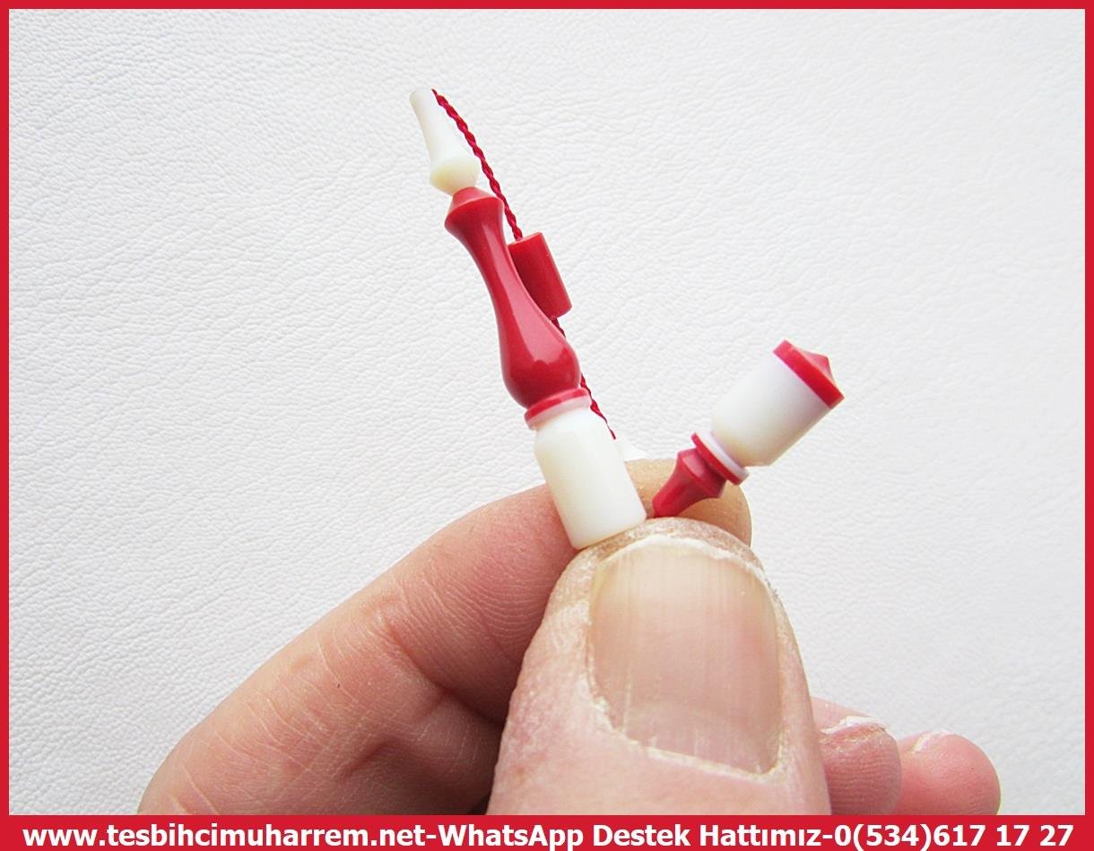 Katalin Ve Bağa TesbihlerTM13687Aykut Güner Usta Tornası | Premium Katalin Tespih, Eski Objelerden, Kırmızı-Beyaz, Dik Kesme, 