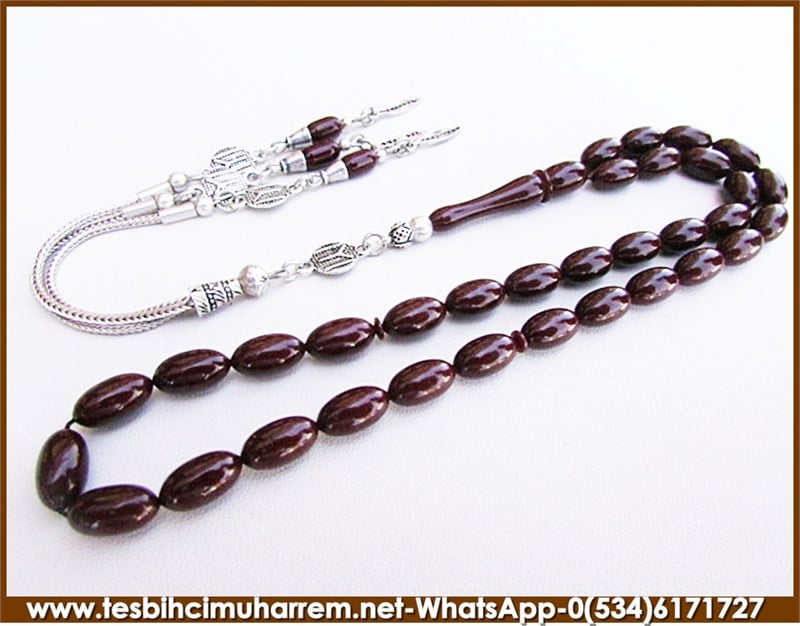 SIKMA KEHRİBAR TESBİH 6*10,5 mm YEMEN KAHVESİ