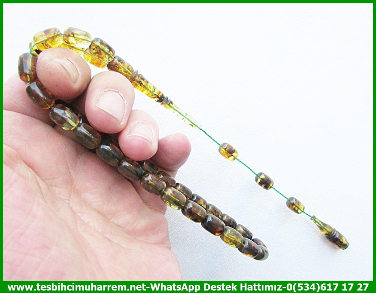  Damla Kehribar TesbihlerTM13658Bahadır Yılmaz Usta Tornası | Premium Dominik Damla Kehribar Tespih, Naturel Kayadan, Fosilli Kapsül Kesim, 