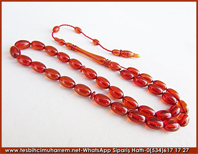 Ateş Kehribar Tesbih 6*9,5 mm Caycumalı Ali