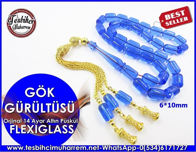 FLEXIGLASS TESBİH 6*10 mm GÖK GÜRÜLTÜSÜ