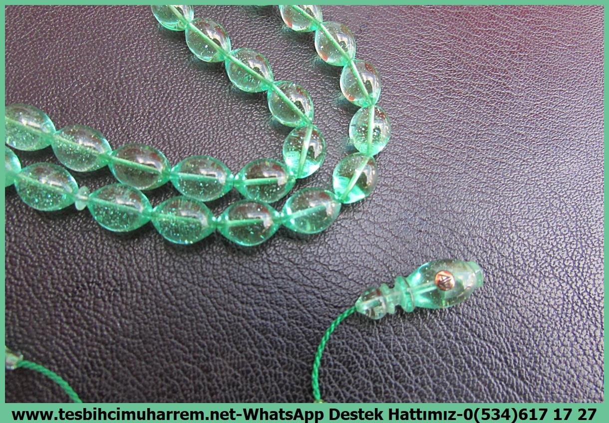 Zar Kehribar TesbihTM13978Beyzi Kesim Kemankeş Tespih: Aykut Güner Usta İşçilikli Simli Yeşil Eski Alman Zar Kehribar TesbihTespih Zar Kehribar I Eski Alman Blok Simli Yeşil Beyzi Kesim Kemankeş Tesbih 