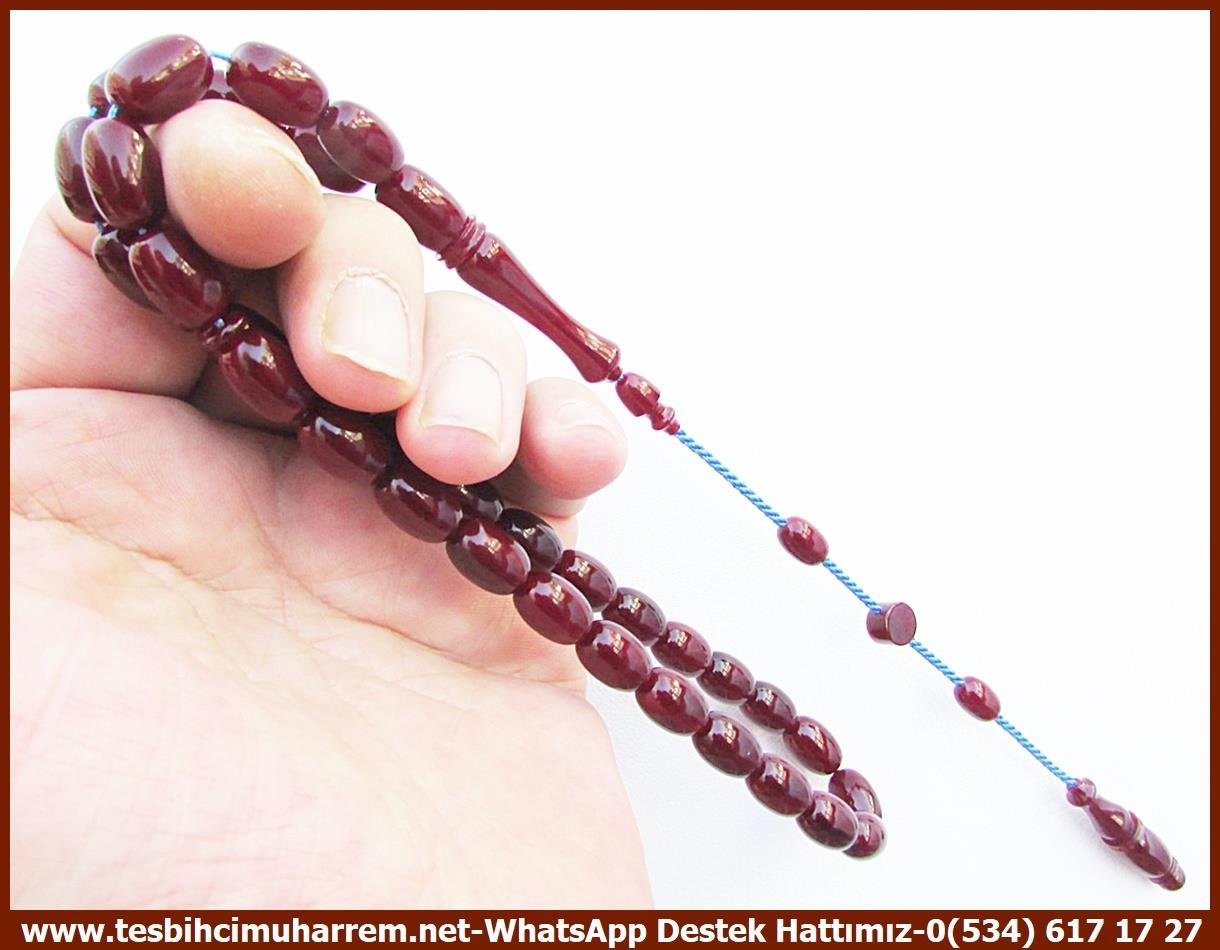 Katalin Ve Bağa TesbihlerTM13366Birkan Soylu Usta El İşçiliği Katalin Tespih | Eski Usül Badem Kesim Osmanlı Form, Vişne Renk 