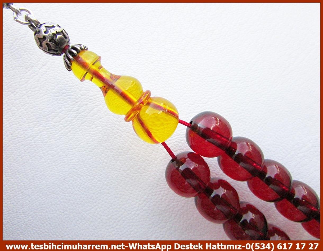 Osmanlı Antika Vişne Ton TesbihlerTM13395Birkan Soylu Usta El İşçiliği Osmanlı Ateş Kehribar Tespih | Özel Gömme Kutulu, Sertifikalı Küre Kesim, Orjinal Chery Amber 