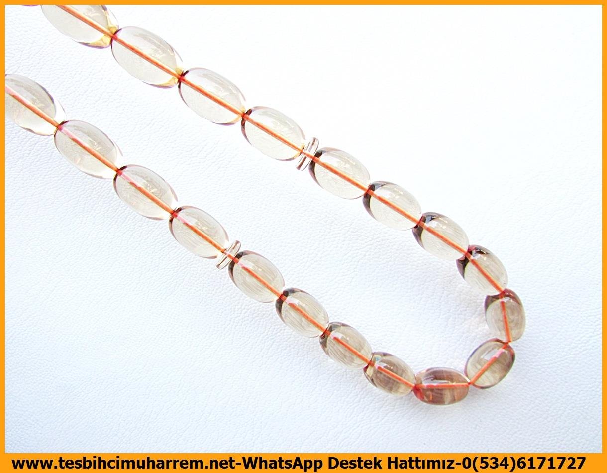 Katalin Ve Bağa TesbihlerTM13874Birkan Soylu Usta El İşçiliği Tesbih | Saydam Gül Kurusu Katalin, Badem Kesim, Özel Çalışma 