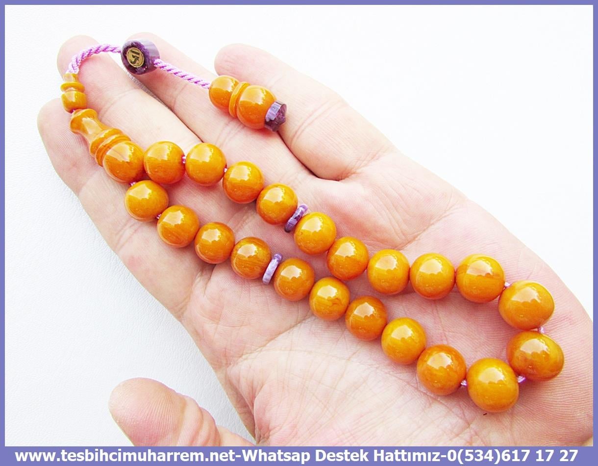 Hareli Damarlı Sarı Kehribar TesbihlerTM13437Birkan Soylu Usta El İşçiliği Tespih | Maskot Efe Bileklik Boy, Eski Usül Kehribar, Osmanlı Form, Premium Küre Model 