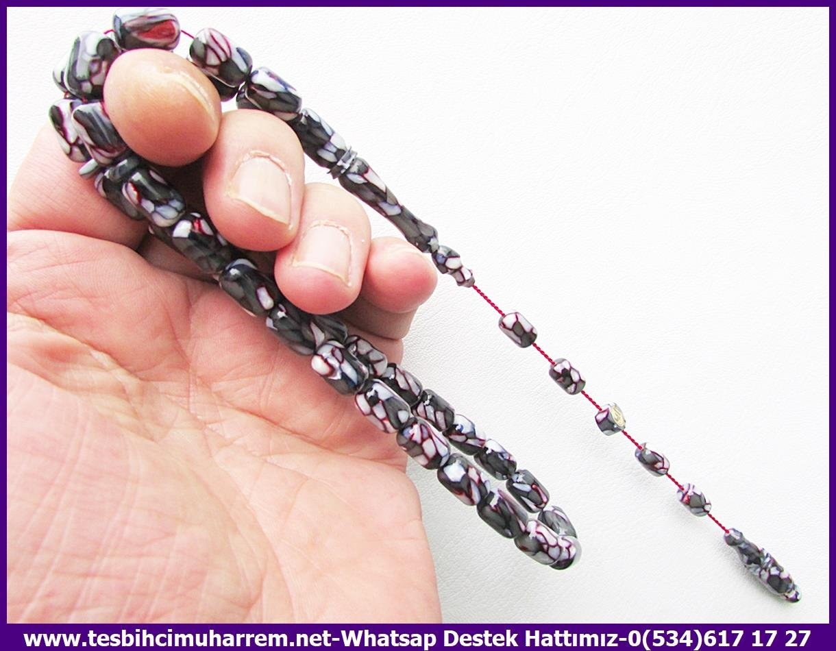 Galanit TesbihTM13423Birkan Soylu Usta El İşçiliği Tespih | Multicolor Galalith, Eski Obje, Kapsül Kesim, Yılan Desenli 