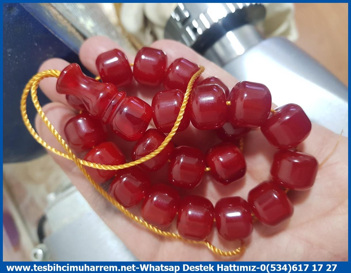 Bordo Kehribar TesbihlerTM13456Birkan Soylu Usta El İşçiliği Tespih | Maskot Sıkma Kehribar, Eski Usül Osmanlı Form, Bileklik Vişne 