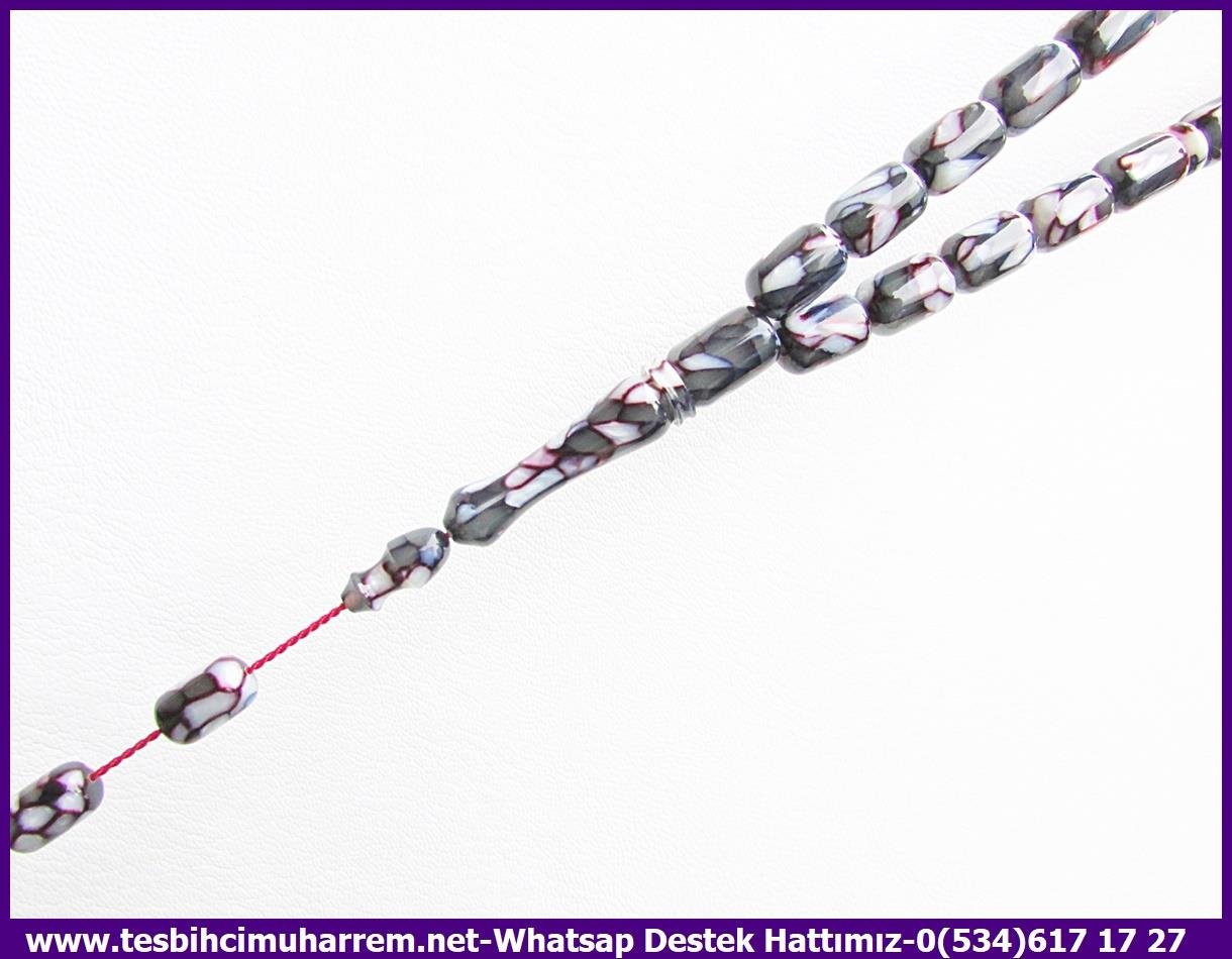 Galanit TesbihTM13423Birkan Soylu Usta El İşçiliği Tespih | Multicolor Galalith, Eski Obje, Kapsül Kesim, Yılan Desenli 