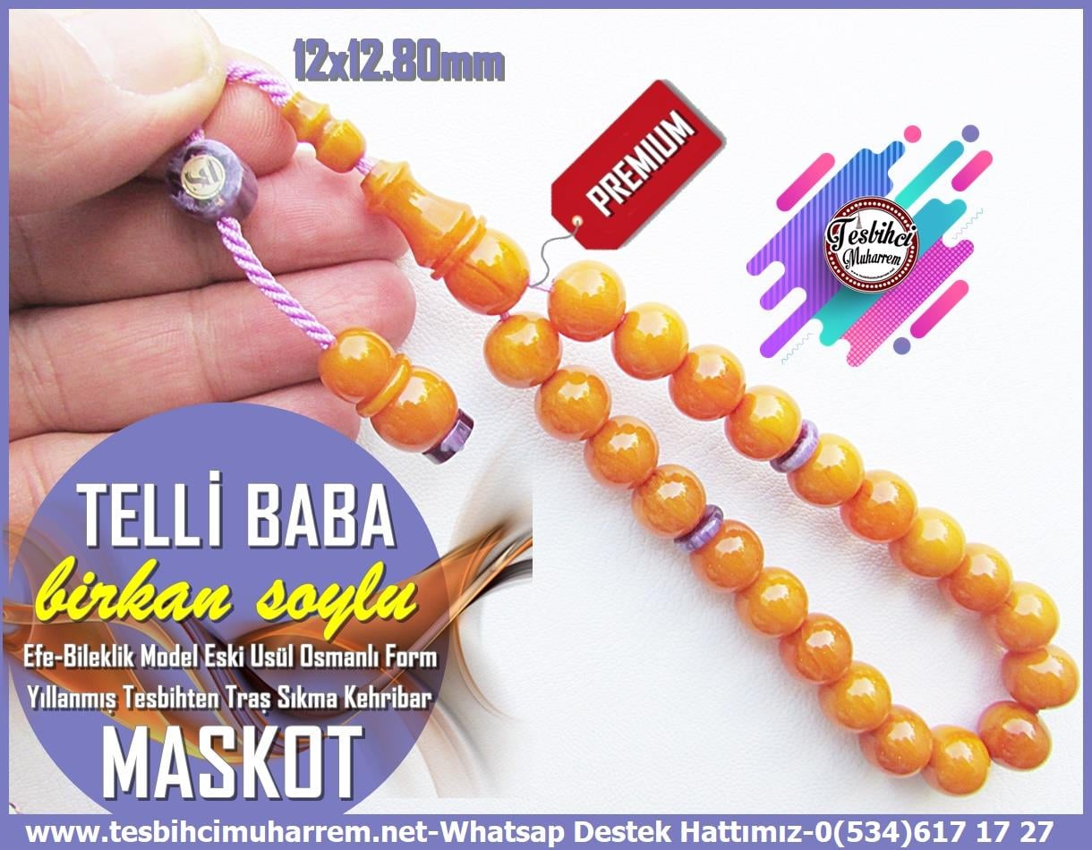 Hareli Damarlı Sarı Kehribar TesbihlerTM13437Birkan Soylu Usta El İşçiliği Tespih | Maskot Efe Bileklik Boy, Eski Usül Kehribar, Osmanlı Form, Premium Küre Model 