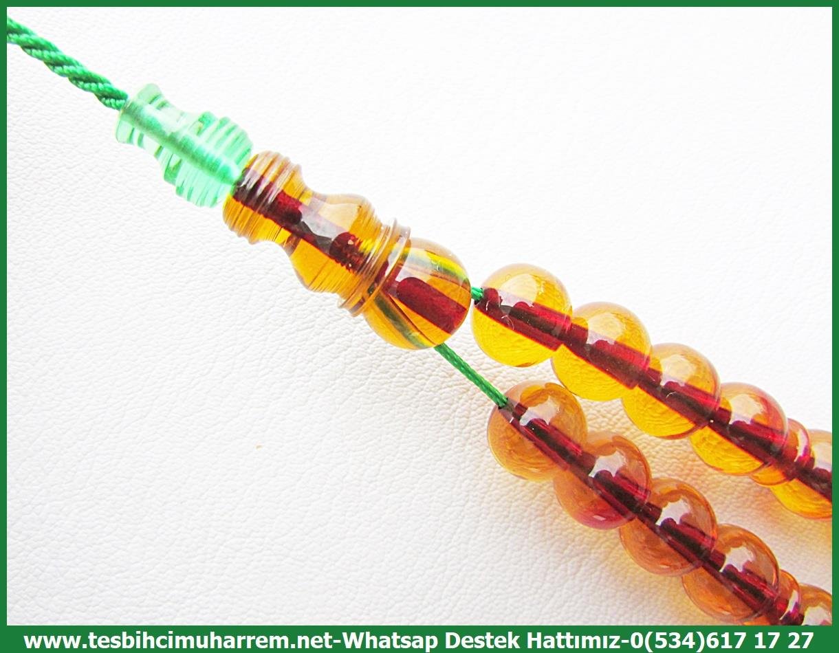 Osmanlı Antika Vişne Ton TesbihlerTM13560Birkan Soylu Usta El İşçiliği Tespih | Osmanlı Maskot Ateş Kehribar, Küre Kesim, Özel Gömme Kutulu 