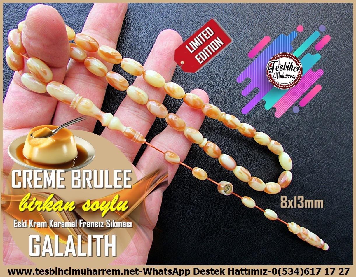 Galanit TesbihTM13936Birkan Soylu Usta İşçilikli Tespih | Eski Galalith, Krem Karamel Renk, Badem Kesim, Limited Edition “Creme Brulee”TesbihTespih Eski Galalith I Krem Karamel Badem Kesim Limited Editon Creme Brulee Kolleksiyonluk Tesbih 