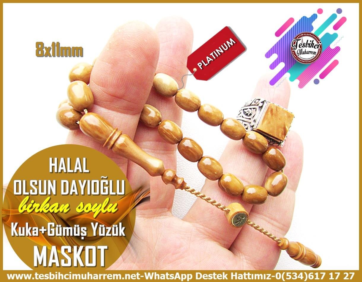 Kuka Ağacı TesbihlerTM13750Birkan Soylu Usta İşçilikli Tespih | Kuka, Osmanlı Form, Lifsiz Kadife Ceviz “Halal Olsun Dayıoğlu” – Fıçı Model TesbihTespih Maskot Kuka l Gümüş Yüzük Hediyeli Bilek Boy Eski Usül Halal Olsun Dayıoğlu Tesbih 