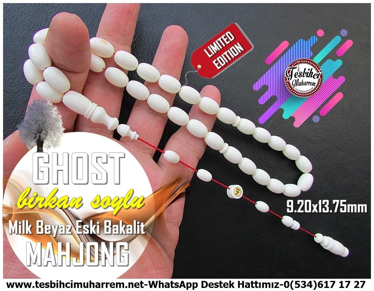 Katalin Ve Bağa TesbihlerTM13926Birkan Soylu Usta Özel İşçilik Tespih | Eski Katalin,Bakalit Milk Beyaz, Badem Kesim, Limited Edition “Ghost”TesbihTespih Eski Mahjong Bakalit I Milk Beyaz Badem Kesim Limited Editon Ghost Kolleksiyonluk Tesbih