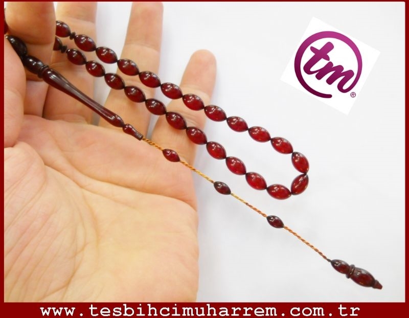 7X11.5 mm TESBİH-ÜL ATEŞ-İ HURKAT SIKMA KEHRÜBA