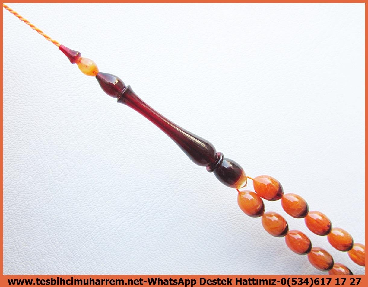 Hareli Damarlı Sarı Kehribar TesbihlerTM13681Çağlar Sefa Özbek Usta Tornası | Çift Renk Süzme Beyzi Kesim Sıkma Kehribar Tespih,