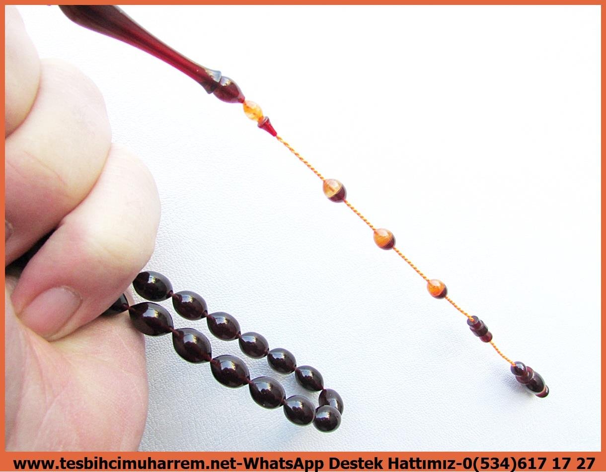 Hareli Damarlı Sarı Kehribar TesbihlerTM13681Çağlar Sefa Özbek Usta Tornası | Çift Renk Süzme Beyzi Kesim Sıkma Kehribar Tespih,