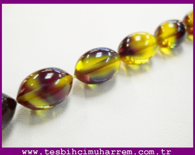 8X12 mm TESBİH-ÜL ERGUVAN-İ BUKALEMUN SIKMA KEHRİBAR TESBİH