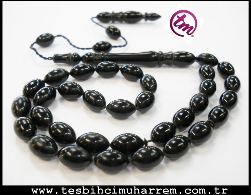 6.5X10 mm TESBİH-ÜL BLACK AMBER SIKMA KEHRİBAR TESBİH