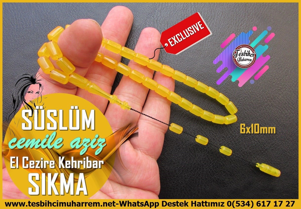 Limon Kehribar TesbihlerTM14331Cemile Aziz Usta İşçilikli El Cezire Sarı Renk Zar Ton Sıkma Kehribar Tespih I Kadife Kapsül Süslüm Tasarım Tesbih El Cezire Sarı Renk Zar Ton Sıkma Kehribar Tespih I Kadife Kapsül Süslüm Tasarım Tesbih