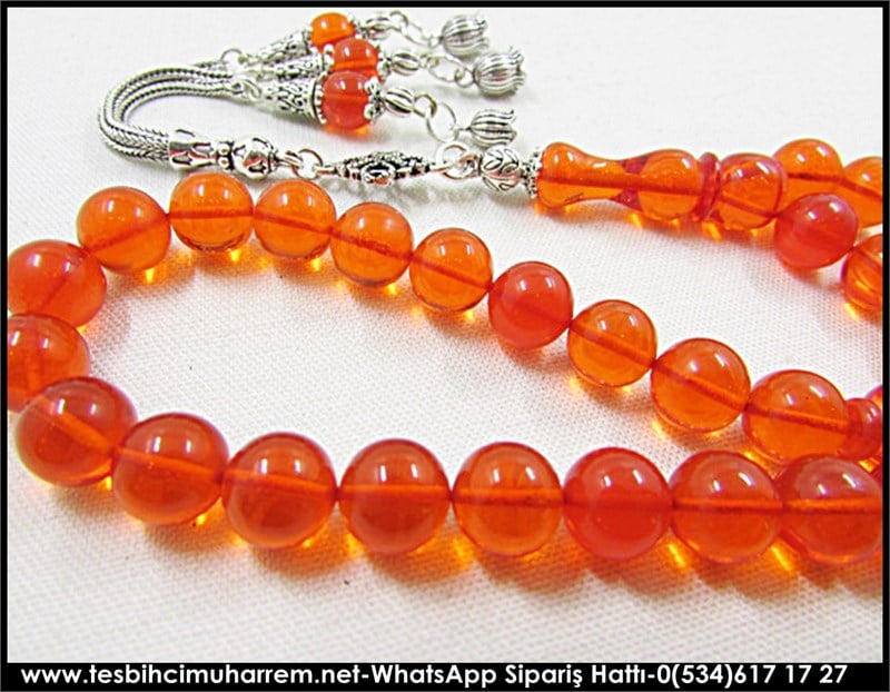 Ateş Kehribar Tesbih 8,5*9 mm Bileklik Arka Mahalle