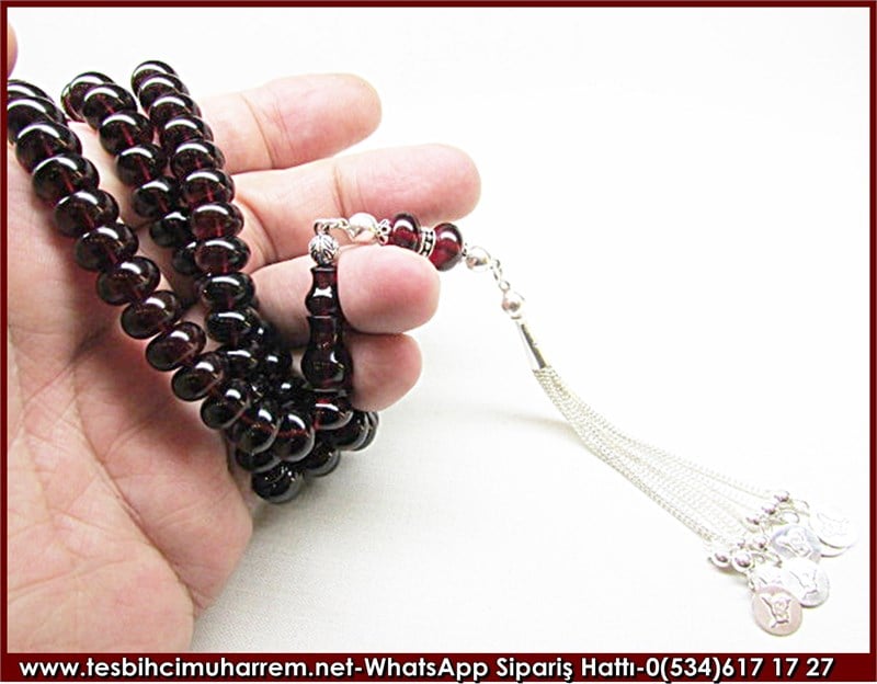 99 luk Ateş Kehribar Tesbih 6,5*10 mm Dağ Çayı Dua Tesbihatı