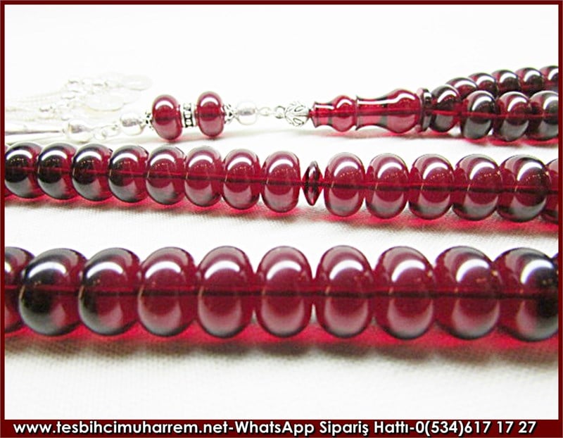 99 luk Ateş Kehribar Tesbih 6,5*10 mm Dağ Çayı Dua Tesbihatı