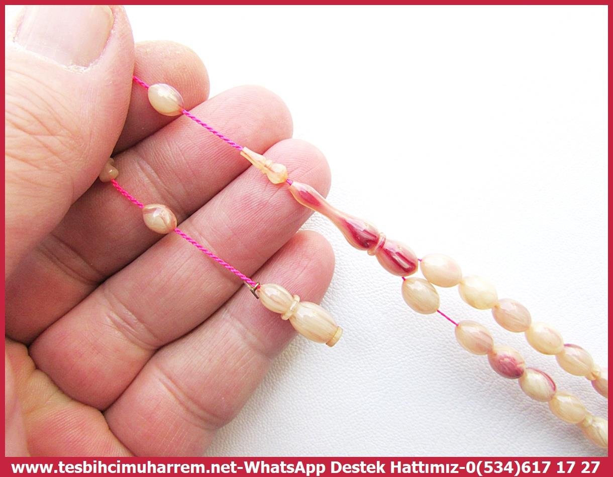 Katalin Ve Bağa TesbihlerTM13733Damarlı Beyzi Kesim Katalin Tesbih Reçelli Allı GüllüTespih Katalin l Eski Alman Antika Objeden Allı Güllü Beyzi Model Gülbeşeker Tesbih