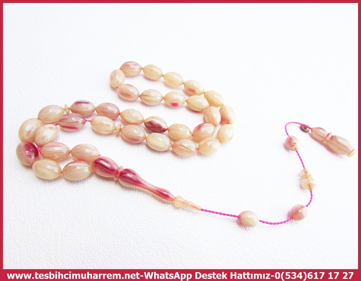 Katalin Ve Bağa TesbihlerTM13733Damarlı Beyzi Kesim Katalin Tesbih Reçelli Allı GüllüTespih Katalin l Eski Alman Antika Objeden Allı Güllü Beyzi Model Gülbeşeker Tesbih
