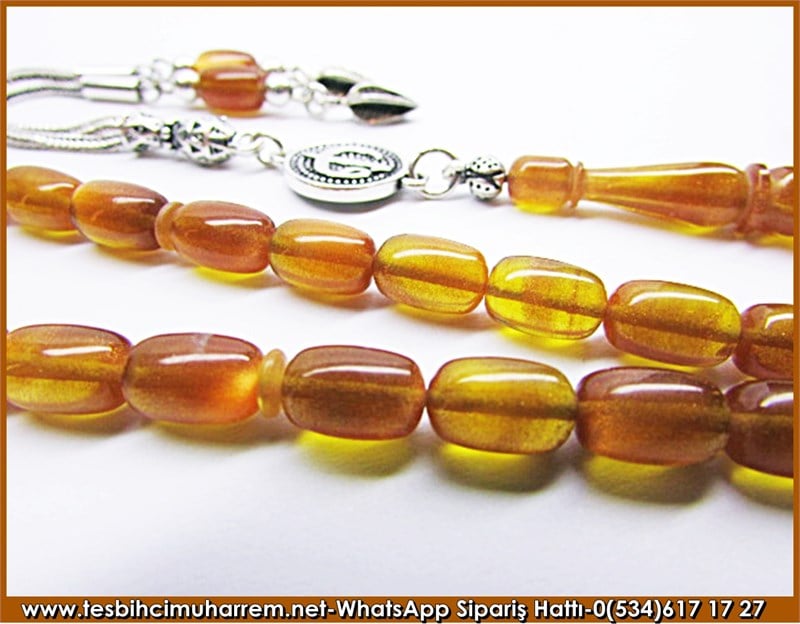  Bileklik Sıkma Kehribar Tesbih 6*9 mm Kemancı Bilgin 