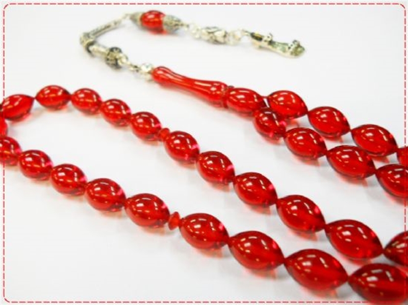 7X11 MM SU DAMLASI  ATEŞ-İ KEHRİBAR FULL GÜMÜŞ TASARIM TESBİH