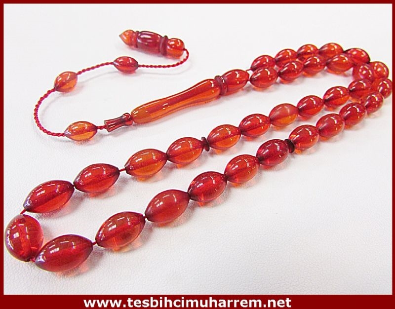 ATEŞ KEHRİBARI TESBİH 7x11 mm ÇAYSAK NARSAK