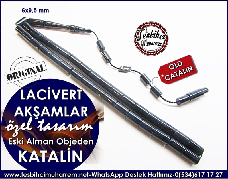 Dik Kesme Eski Alman Katalin Tesbih Lacivert Akşamlar 