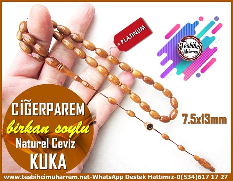 Kuka Ağacı TesbihlerTM12080Doğal Kuka Cevizi Badem Model Profesyonel Tasarım Ciğerparem Doğal Kuka Cevizi Badem Model Profesyonel Tasarım Ciğerparem 