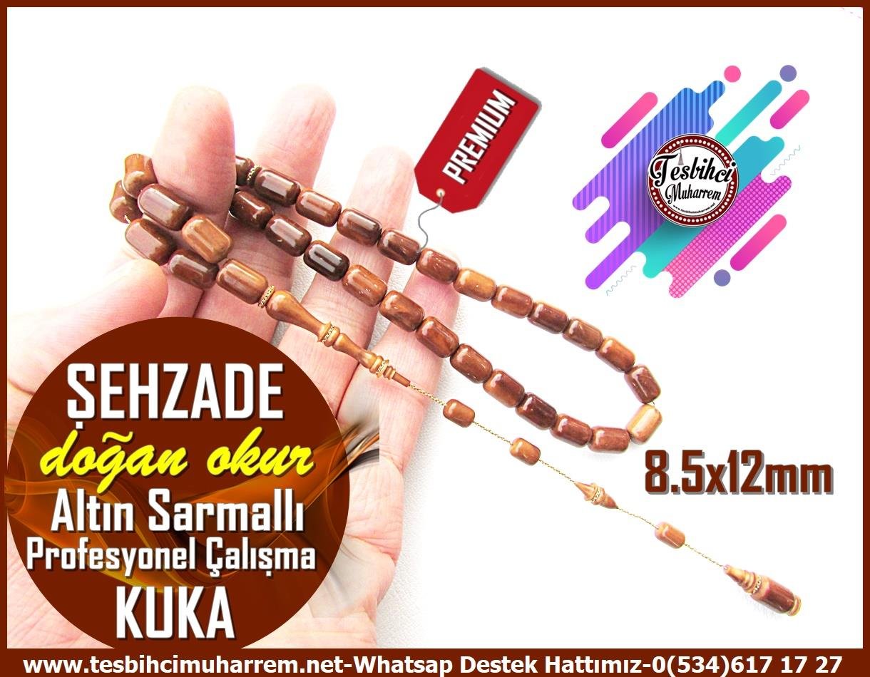 Kuka Ağacı TesbihlerTM13507Doğan Okur Usta El İşçiliği Premium Tespih | Profesyonel Kuka, Kapsül Kesim, Altın Sarmallı Özel Çalışma 
