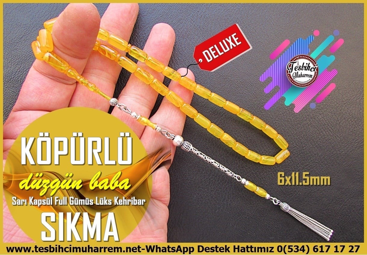 Hareli Damarlı Sarı Kehribar TesbihlerTM14421Düzgün Baba Usta Dizayn Sarı Lüks Teker Yıllanmış Sıkma Kehribar Tesbih I Full Gümüş Püskül Kesme Köpürlü TesbihSarı Lüks Teker Yıllanmış Sıkma Kehribar Tesbih I Full Gümüş Püskül Kesme Köpürlü Tesbih