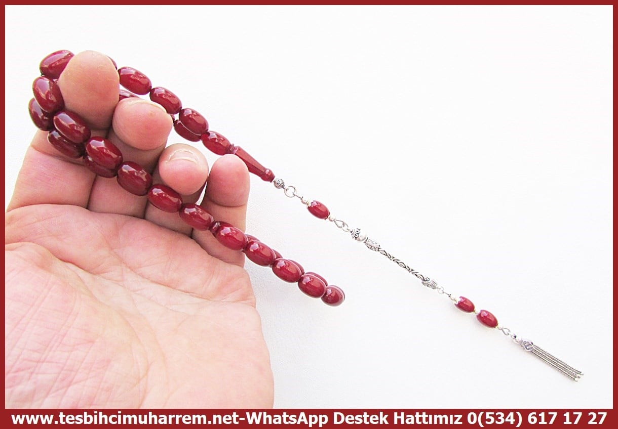 Bordo Kehribar TesbihlerTM14419Düzgün Baba Usta Dizayn Vişne Sıkma Kehribar Tesbih I Full Gümüş Püskül Kolye Model Hocahasan TesbihVişne Sıkma Kehribar Tesbih I Full Gümüş Püskül Kolye Model Hocahasan Tesbih