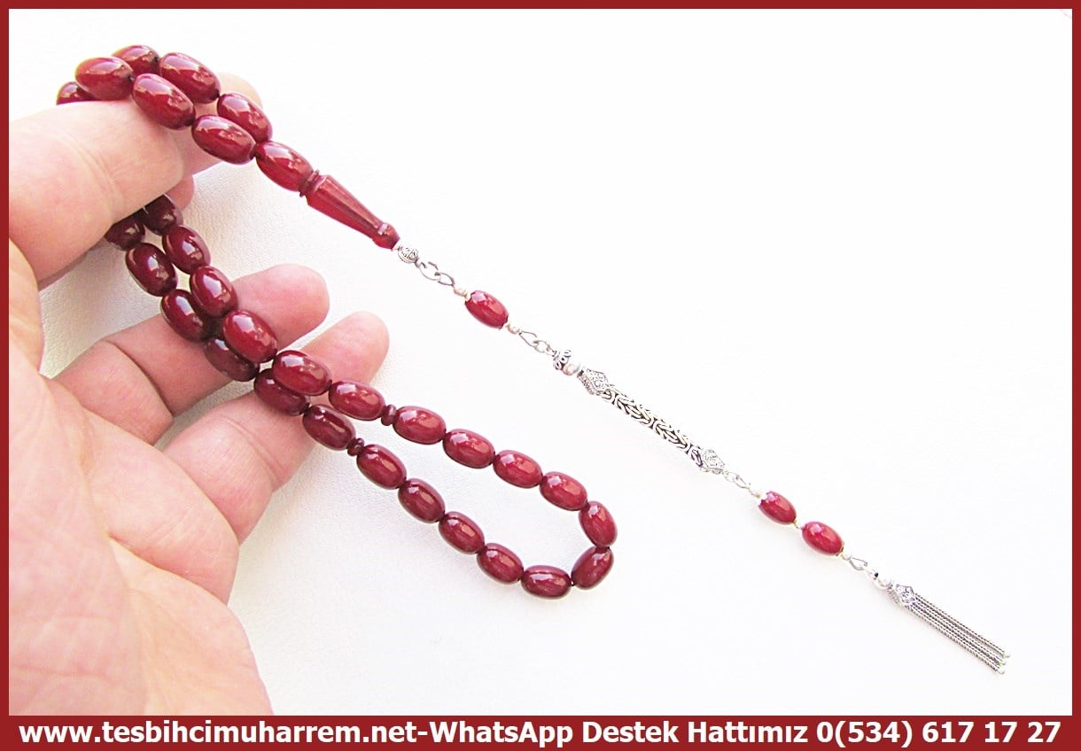 Bordo Kehribar TesbihlerTM14419Düzgün Baba Usta Dizayn Vişne Sıkma Kehribar Tesbih I Full Gümüş Püskül Kolye Model Hocahasan TesbihVişne Sıkma Kehribar Tesbih I Full Gümüş Püskül Kolye Model Hocahasan Tesbih