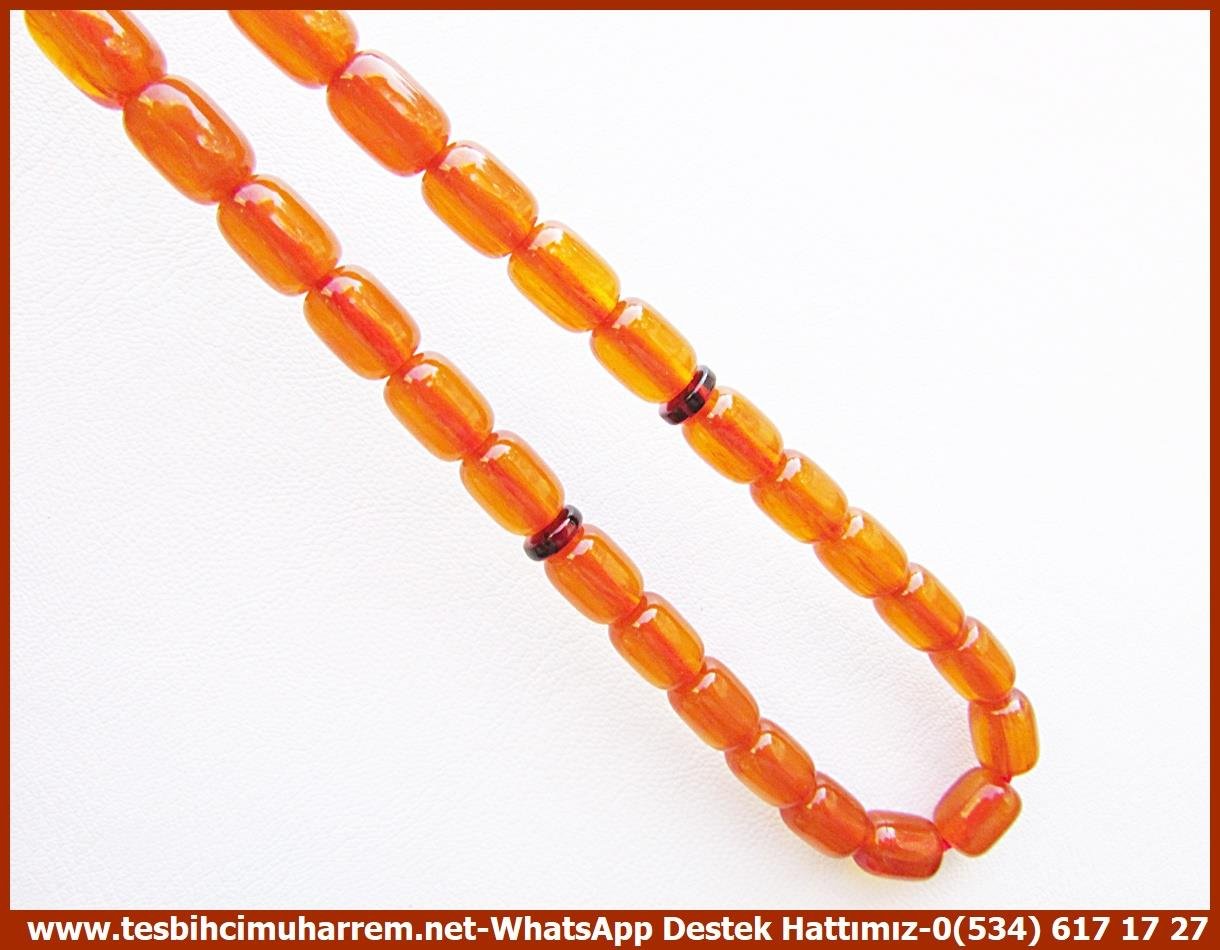 Osmanlı Benzetme Eskitme Eski Usül TesbihlerTM13315Düzgün Baba Usta El İşçiliği Tespih | Eski Usül Osmanlı Form, Kayısı Renk, Sıkma Kehribar 