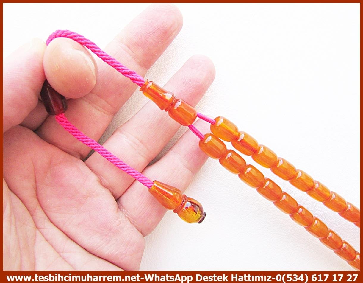 Osmanlı Benzetme Eskitme Eski Usül TesbihlerTM13315Düzgün Baba Usta El İşçiliği Tespih | Eski Usül Osmanlı Form, Kayısı Renk, Sıkma Kehribar 