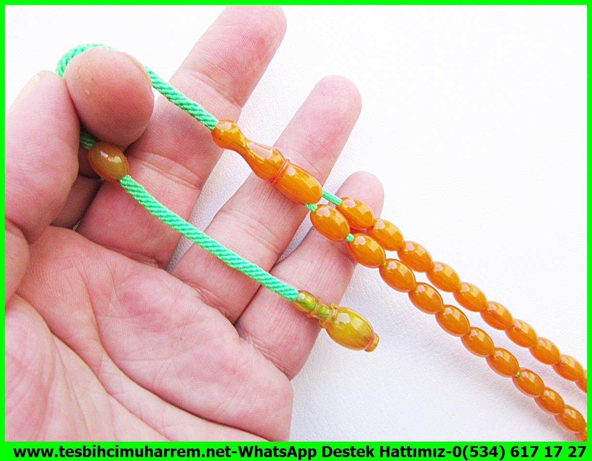 Osmanlı Benzetme Eskitme Eski Usül TesbihlerTM13308Düzgün Baba Usta El İşçiliği Tespih | Eski Usül Osmanlı Form, Kayısı Renk, Sıkma Kehribar 