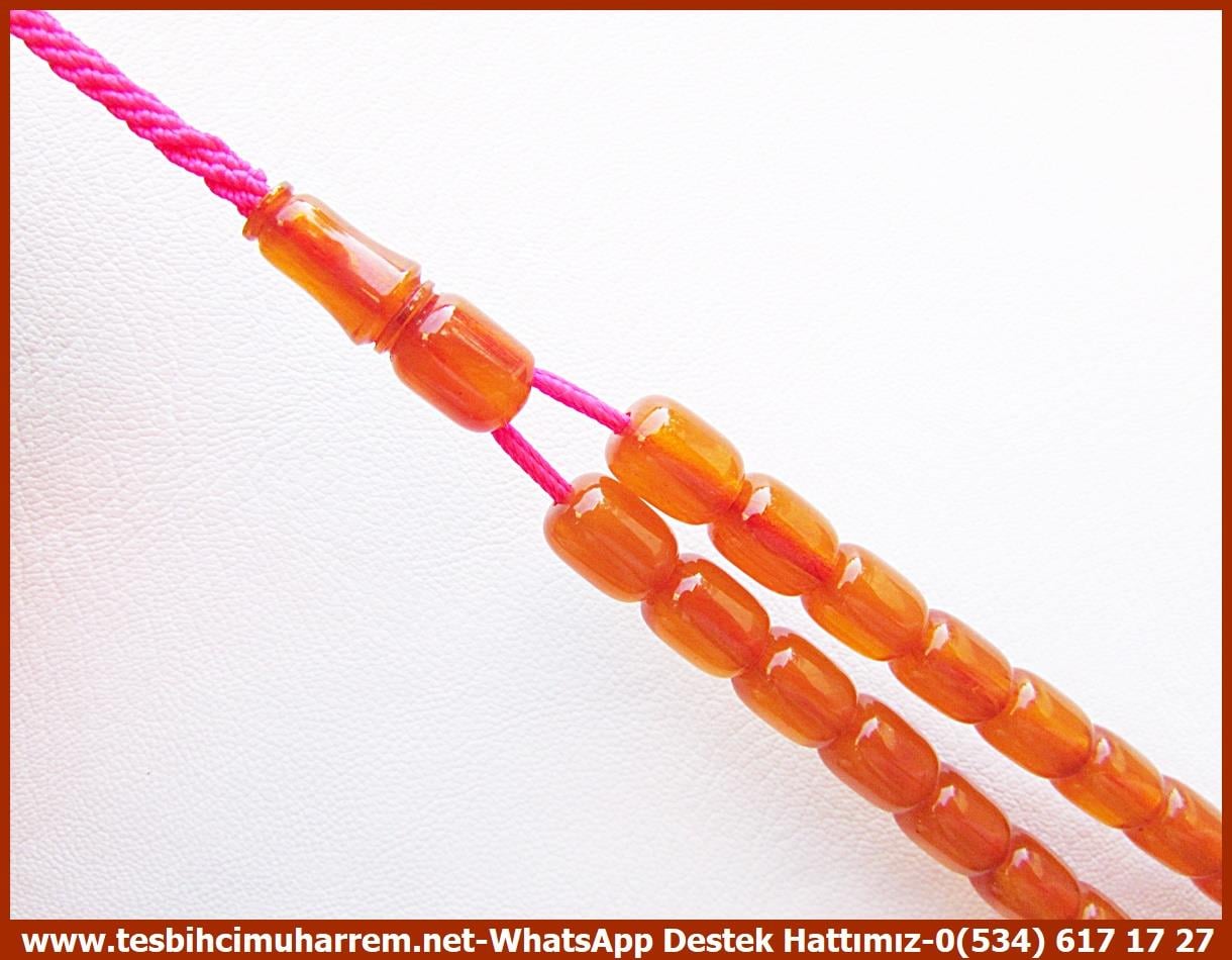 Osmanlı Benzetme Eskitme Eski Usül TesbihlerTM13315Düzgün Baba Usta El İşçiliği Tespih | Eski Usül Osmanlı Form, Kayısı Renk, Sıkma Kehribar 