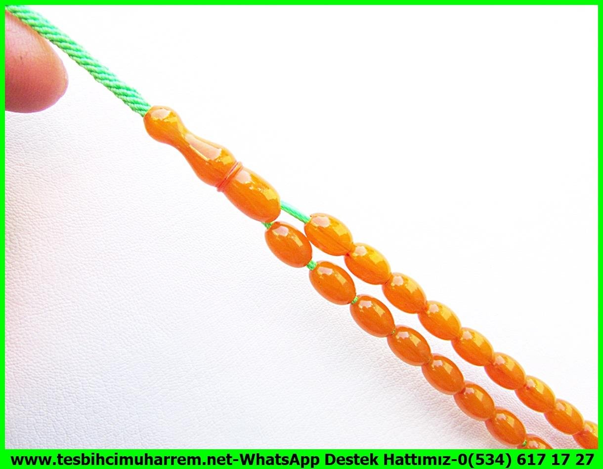 Osmanlı Benzetme Eskitme Eski Usül TesbihlerTM13308Düzgün Baba Usta El İşçiliği Tespih | Eski Usül Osmanlı Form, Kayısı Renk, Sıkma Kehribar 